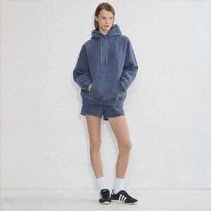 Aritzia TNA CozyAF Hoodie Blue Oversized Fleece Pullover Size S / 2